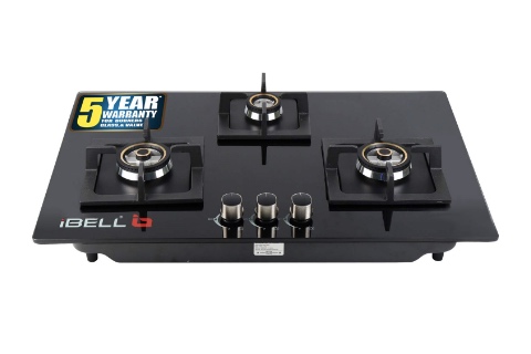 IBELL HOB 3 Burner Glass Top Gas Stove